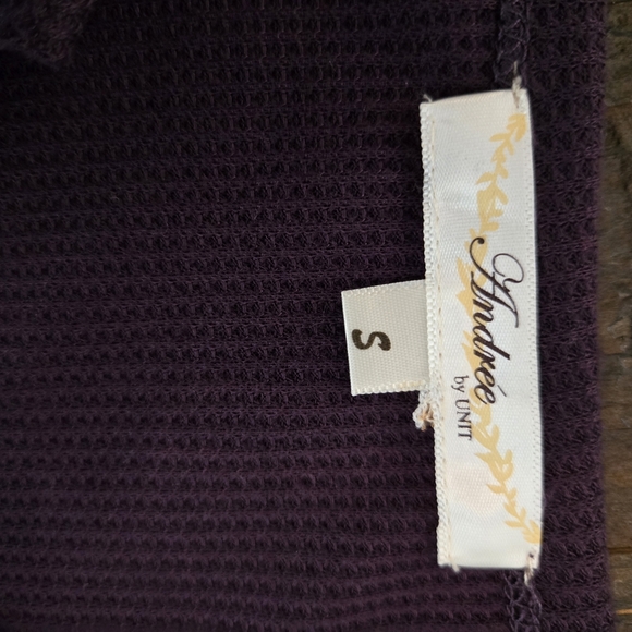 Small Waffle Knit Purple Floral Embroidered Long Sleeve Boho Western Colorful - Picture 6 of 8